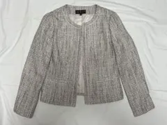INDIVI インディヴィ ノーカラージャケット ツイード調