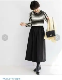 タグ付き、新品。ノーリーズソフィ☆ボーダーニットドッキングワンピース。