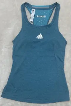 【美品　adidas climachill タンクトップ S カップ有グリーン】のサムネイル