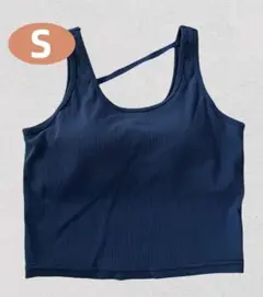 新品【SUKALA】リブソリッドショートタンクトップ（S,ブラック）スカーラ