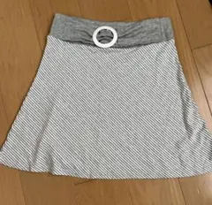 楽々夏スカートストライプ白グレーS/M/L ドイツ