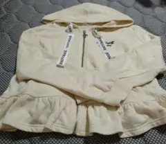 JENNILOVEフリル付きクリーム色ジャンパー 160cm