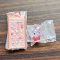 サンリオクリスタルめじるしチャーム　ボンボンドロップミニチュアチャーム　キティ