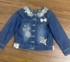 メゾピアノ　デニムジャケット 120サイズ レース装飾