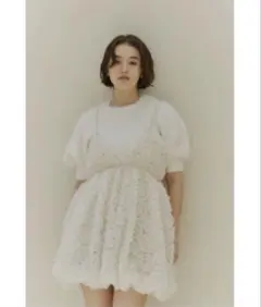Notre emor airy tulle peplum blouse ピンク - メルカリ