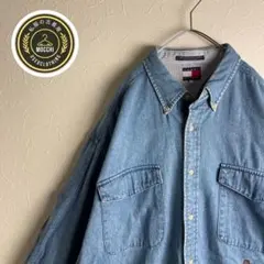 US古着　Y2K ヴィンテージ　ビッグシルエット　デニムシャツ