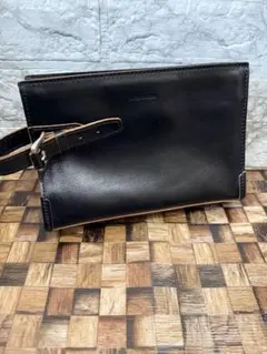 TAKEO KIKUCHI 黒 本革　クラッチバッグ　セカンドバッグ　ブラック