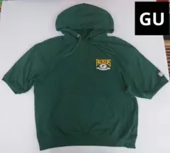 GU Green Bay Packers S 半袖パーカー グリーン フード付