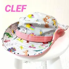CLEF クレ　帽子　ハット　キッズ　子供用　アニマル　動物　グレー×ピンクのサムネイル