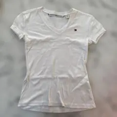 TOMMY HILFIGER ホワイト Vネック Tシャツ XS 半袖