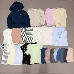 女の子90 100 トップス　ボトムス　保育園着　23点まとめ売り