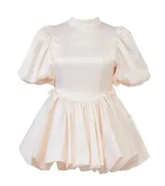 satin balloon peplum mini one-pieceのサムネイル
