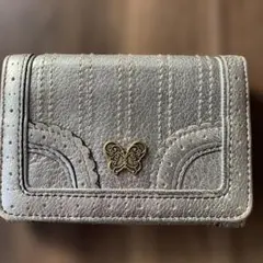 ANNA SUI シルバー ヤギ革 名刺入れ