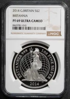 最高鑑定エラーコイン2014年イギリスNGCMS70PLブリタニアコインS2