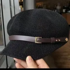 黒 ベレー帽 サイズ調整可能