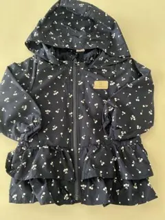 petit main ネイビー花柄フリルジャケット