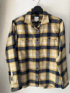 ノースフェイスチェック柄長袖シャツ イエロー・ネイビー