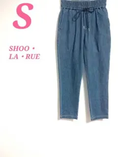 SHOO・LA・RUE シューラルー デニムパンツ インディゴ S ウエストゴム