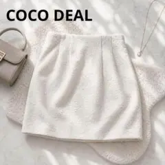 A79 COCO DEAL ココディール ツイード ミニスカート ホワイト 2のサムネイル