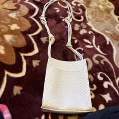 ホワイト ヘリンボーン ショルダーバッグ