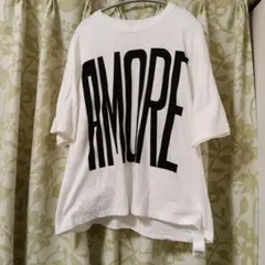 値下げ　イチ　AMORE ロゴプリント Tシャツ ホワイトのサムネイル