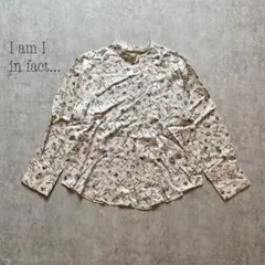 アイアムアイ　インファクト　花柄スタンドカラーブラウス　ボタン　キュプラ　オフ