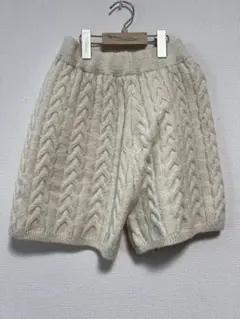 グレイル　アイボリー ケーブルニット ショートパンツ