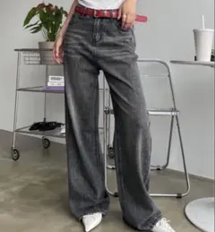 SHAGGIE オーロララインストーン付きヴィンテージルーズデニムパンツM