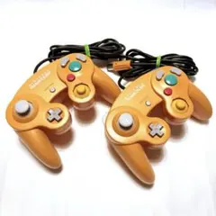 【純正品】任天堂 ゲームキューブ コントローラー オレンジ 後期型 2個セット