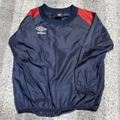 Umbro ネイビー/レッド 長袖ピステ130