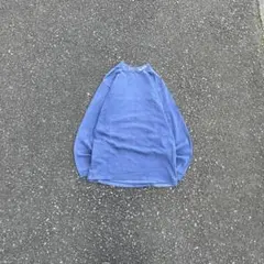 90s Nike ロンT スウッシュ モックネック 茄子紺 ネイビー Y2K