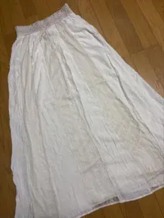 美品 Forever21 レディースL ロングスカート マキシ丈 ベージュのサムネイル