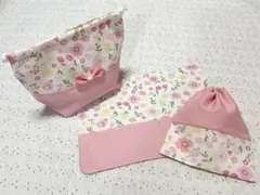 花柄入園入学３点セットポピーマット(25×35)お弁当袋コップ袋給食セット女の子