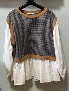 しまむら Lutique ドッキングプルオーバー 長袖