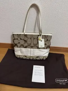 美品 COACH コーチ レディース シグネチャー トートバッグ ハンドバッグ