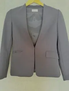 PLST ノーカラージャケットS紺ネイビー　used美品