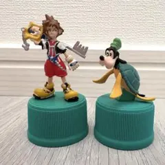 ドナルドダックとグーフィー フィギュア2体セット ボトルキャップ