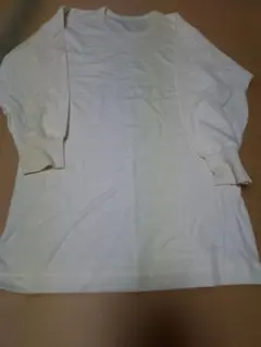 GUNZEオフホワイト 綿ウール長袖Tシャツ クルーネック　Lサイズ