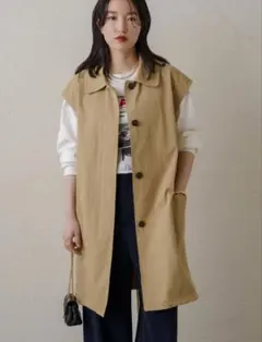 ジレ　トレンチコート　ベスト　loungedressラウンジドレスのサムネイル