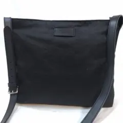 グッチ ショルダーバッグ サコッシュ レザー×ナイロン GG柄 黒