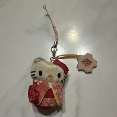サンリオ ハローキティ はろうきてぃ　京都　着物　ちりめん根付けストラップ