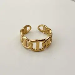 【ゴールドリング】メタル/チェーンデザイン/アンカー/オープンリング