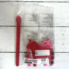 IKEA イケア　ネームタグ　ネームプレート　荷物タグ　北欧　赤　ピンク