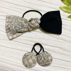 お買い得♡お揃いコーデュロイリバティ大きなシングルリボンくるみボタン3個セット