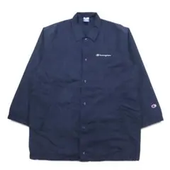 Champion 90年代 ロング コーチジャケット M ネイビー スクリプト