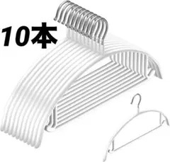 滑らないハンガー 型崩れ防止 跡がつかない 耐荷重8kg 衣類用 白10本