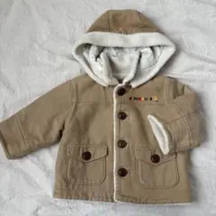 ミキハウス フード付き　コート　80 ベージュ