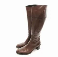 FRANCO MARTINI ロングブーツ ブラウン 茶 フランコマルティーニ フランコマルティーニ 本革高級ロングブーツ ジッパー付き 37 - メルカリ