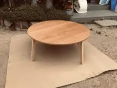 無印良品 廃盤 丸・サークル 天然木オーク材ダイニングテーブル 120cm
