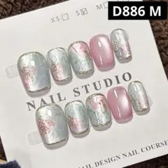 現品ネイルチップ　ショートスクエア　アートにじみぼかしマーブルマグネットオフィス